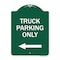 Signmission Reserved Parking Sign Truck Parking W/ Left Arrow, Green & White Alum Sign, 18" x 24", GW-1824-23030 A-DES-GW-1824-23030 - alternate 1